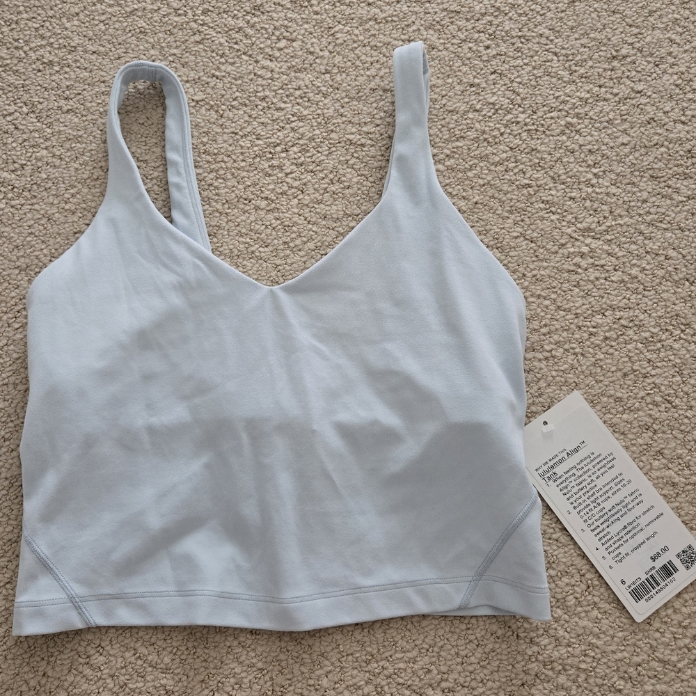 Lululemon Align tank 6 sheer blue